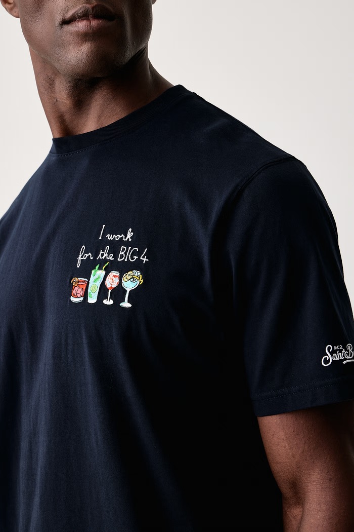 Odzież MC2 Saint Barth T-shirt damski bawełniany ARN0001. granatowy