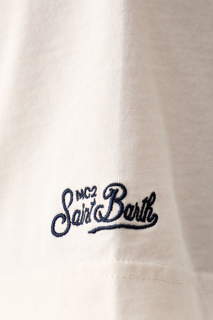 T-shirt męski bawełniany MC2 Saint Barth beżowy EEY0001