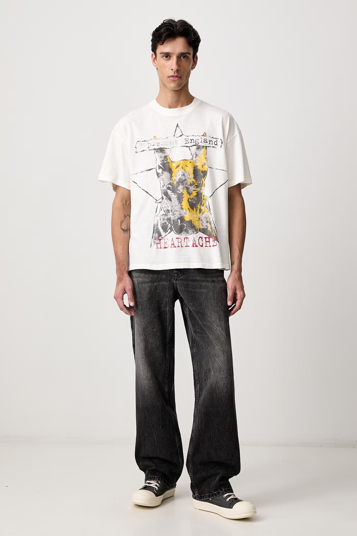 Represent T-shirt bawełniany męski MLM101202 biały AW26