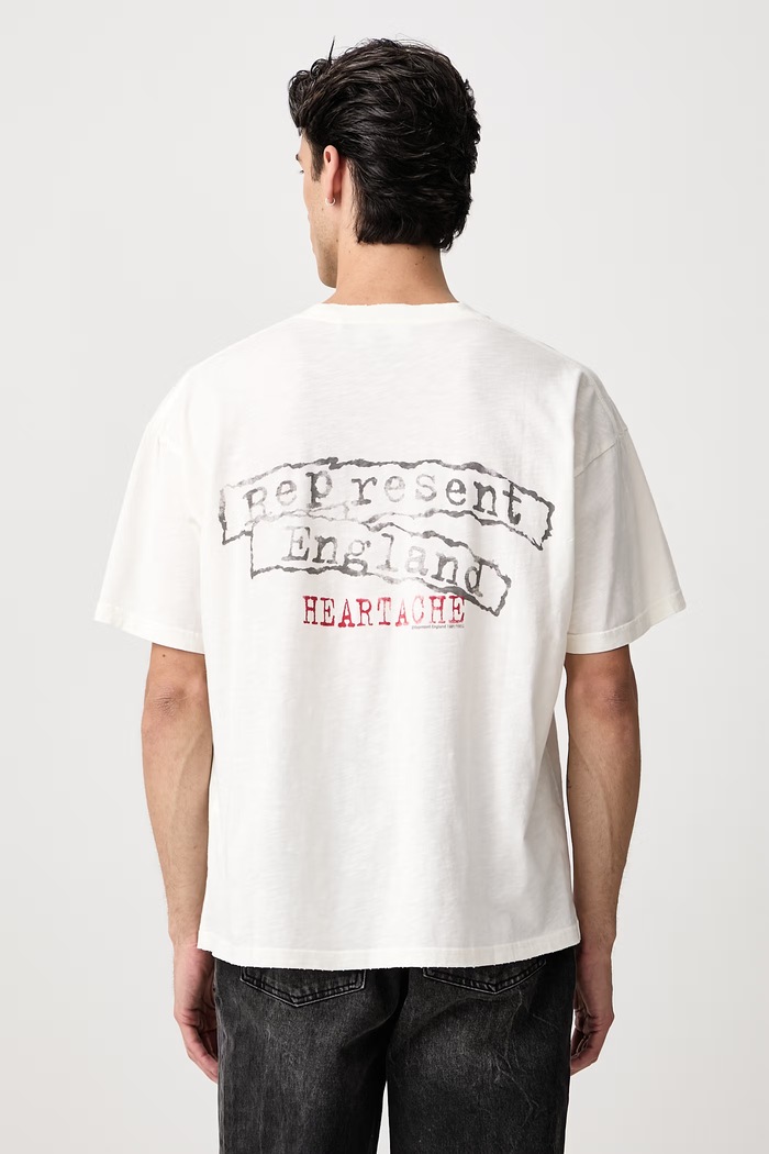 Odzież Represent T-shirt bawełniany męski MLM101202 biały