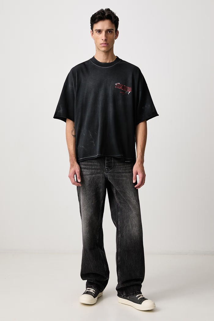 Represent T-shirt bawełniany męski MLM101074 czarny AW26