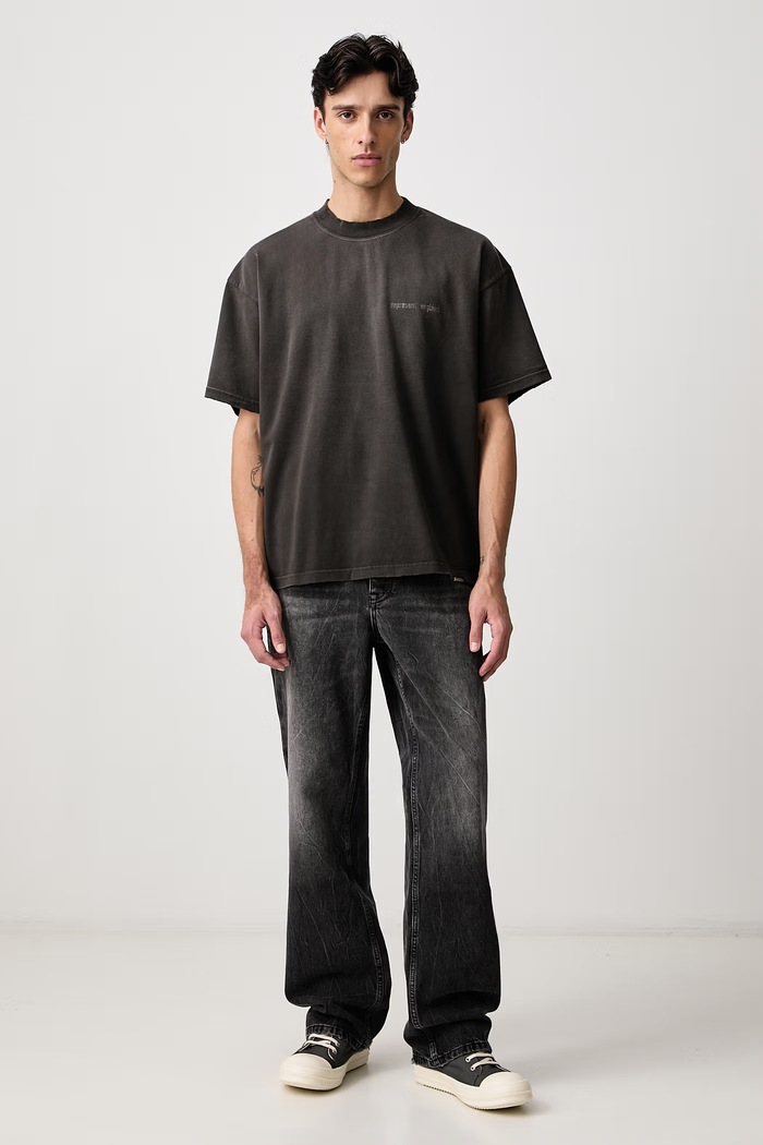 Represent T-shirt bawełniany męski MLM100899 szary AW26