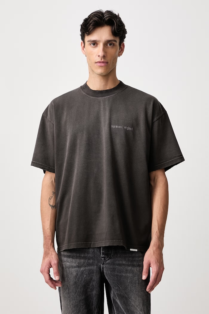 Odzież Represent T-shirt bawełniany męski MLM100899 szary