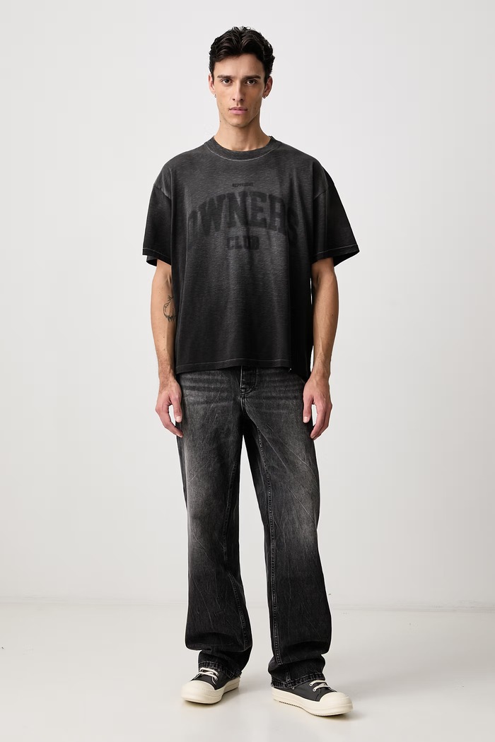 Represent T-shirt bawełniany męski OCM100070 czarny AW26