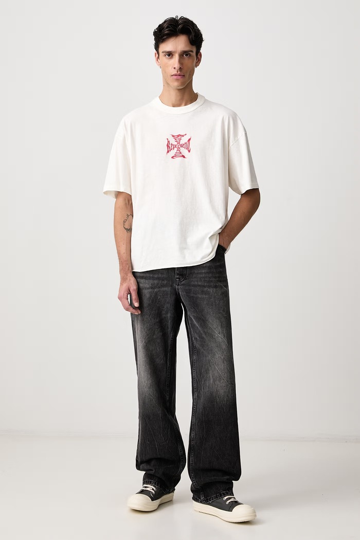 Represent T-shirt z bawełną męski MLM3585 biały AW26