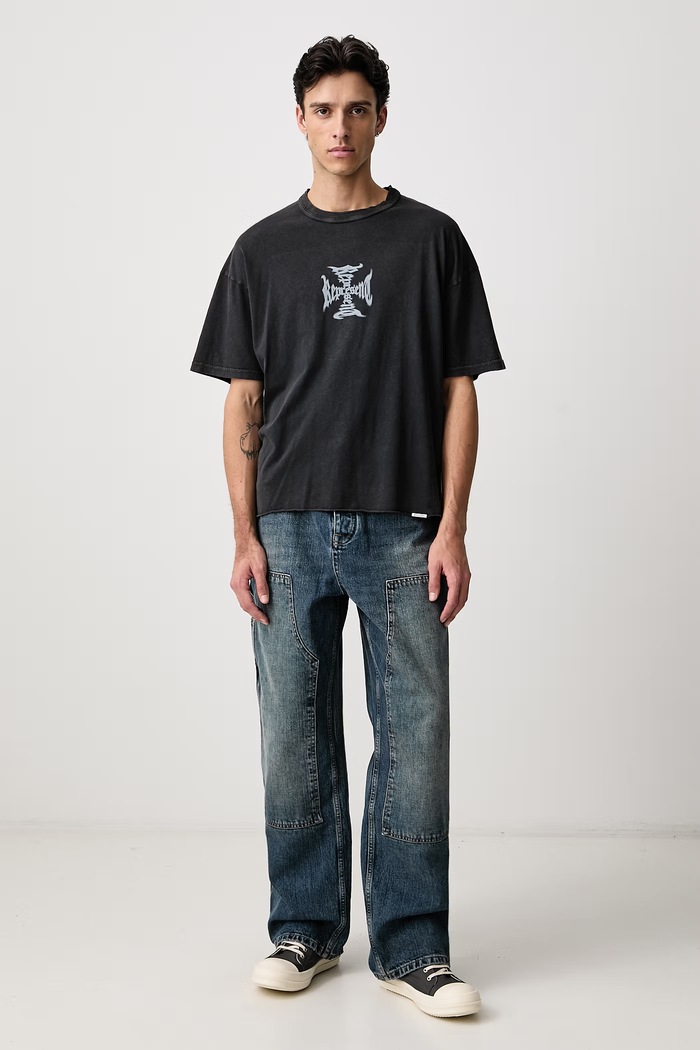 Represent T-shirt z bawełną męski MLM3585 czarny AW26