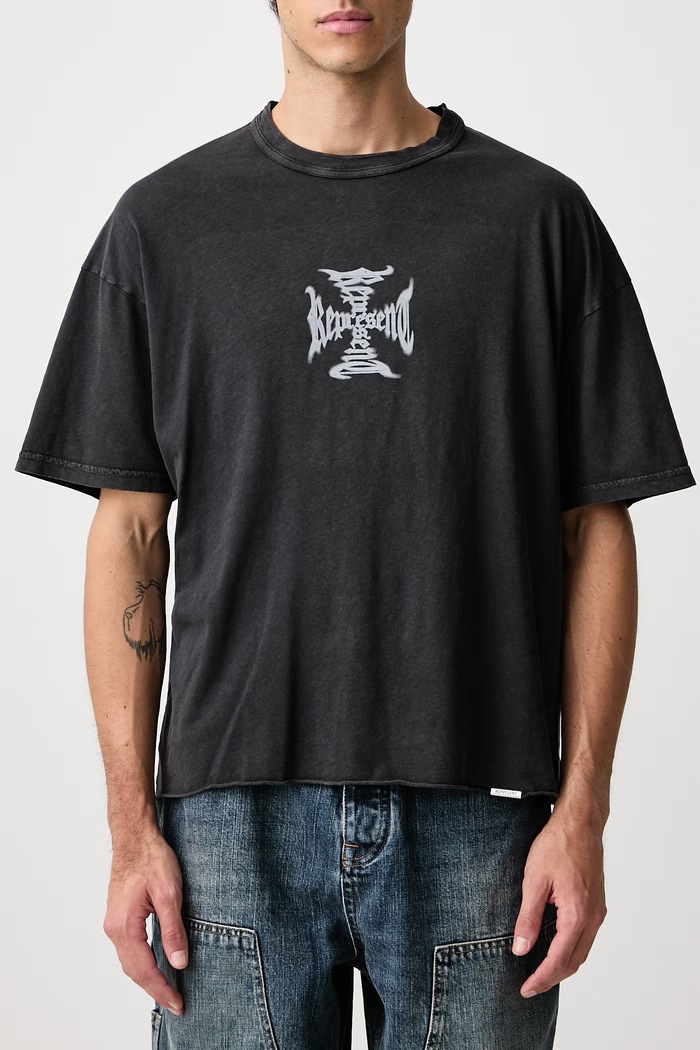 T-shirt z bawełną męski Represent czarny MLM3585