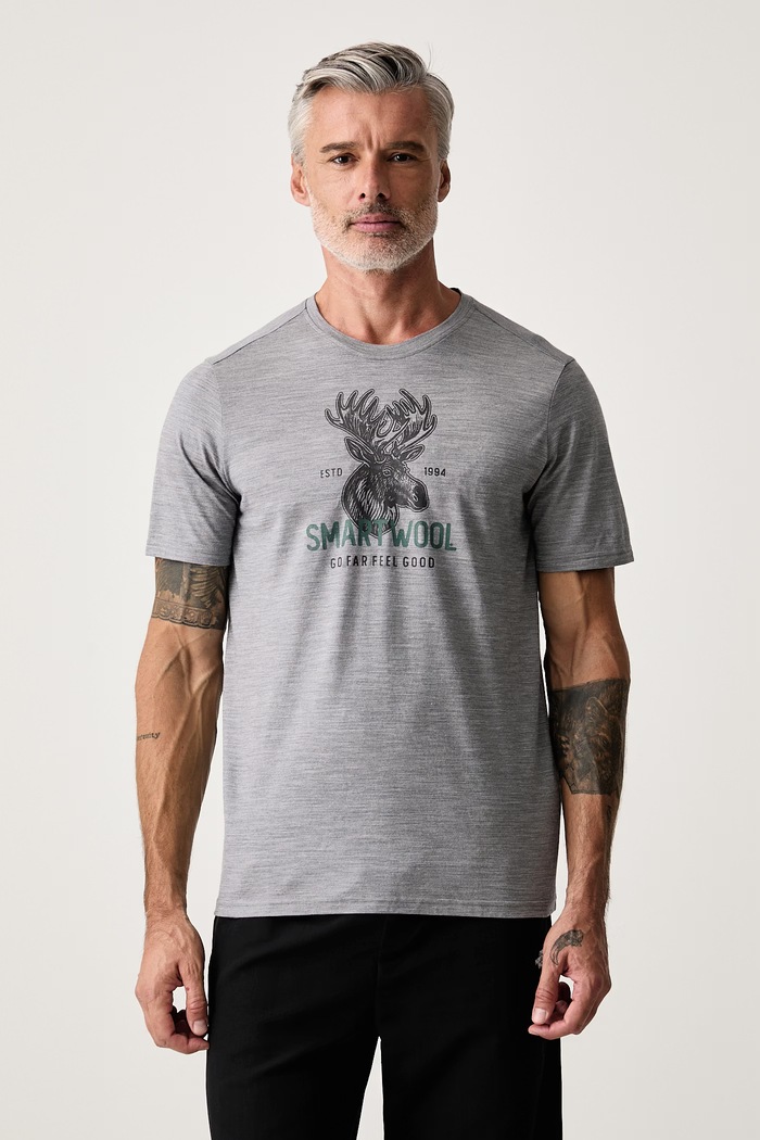 Smartwool T-shirt męski z wełną merino szary SW0032905451