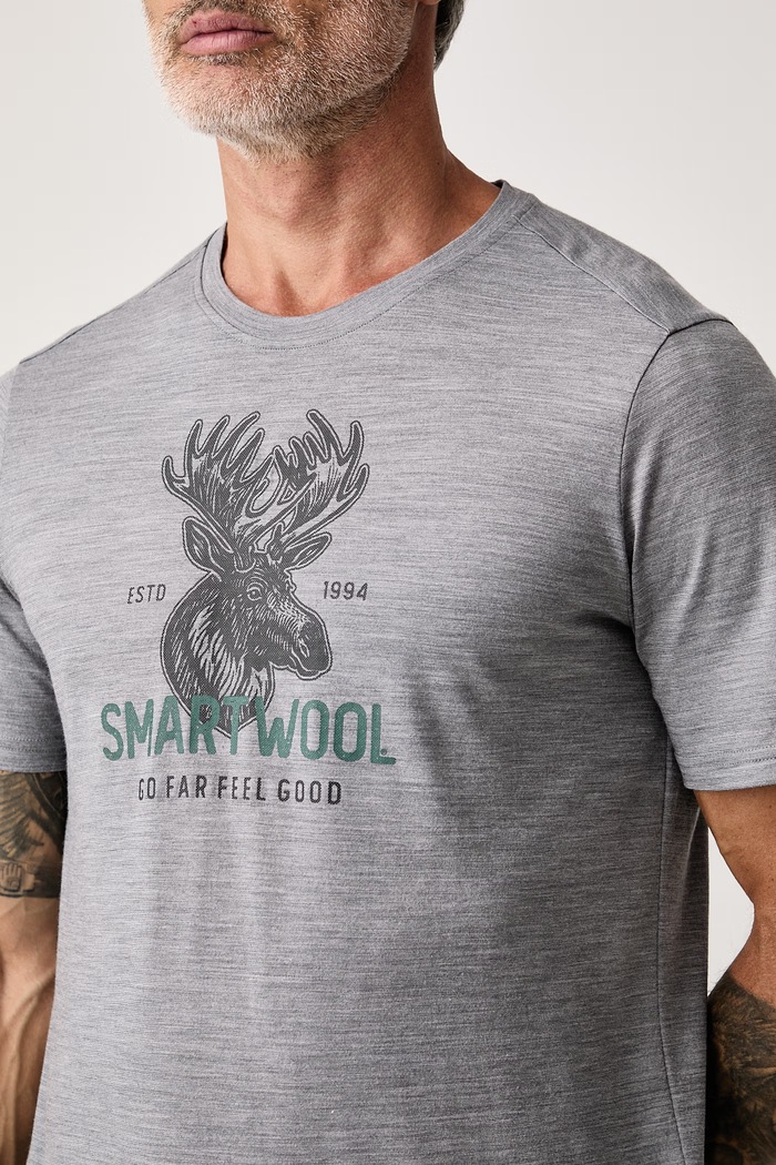 T-shirt męski z wełną merino Smartwool SW0032905451 szary