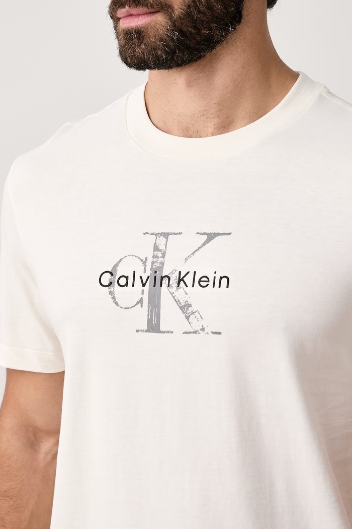 T-shirt męski bawełniany Calvin Klein Jeans LV04RH844G beżowy