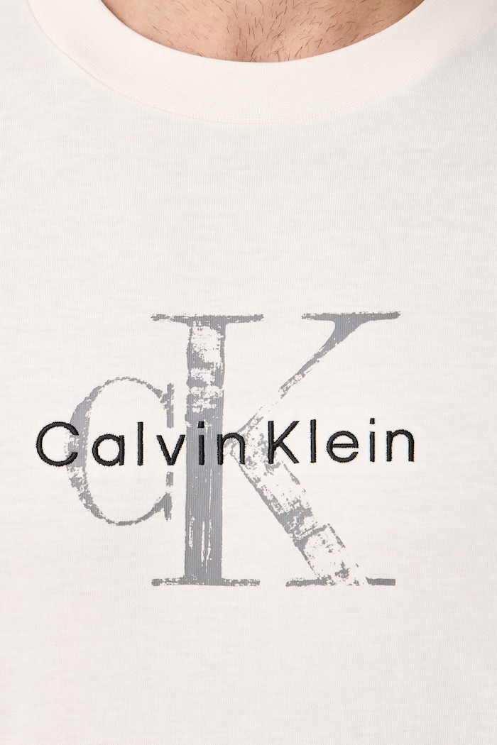 T-shirt męski bawełniany Calvin Klein Jeans beżowy LV04RH844G