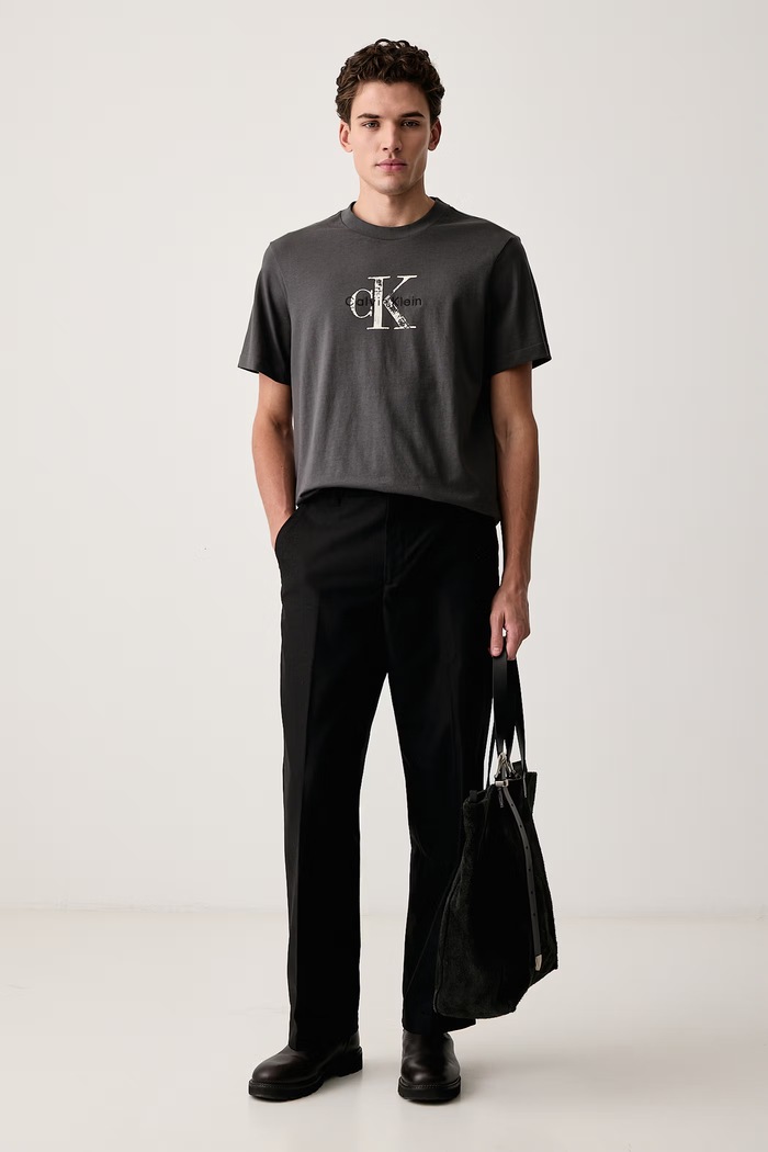 Calvin Klein Jeans T-shirt męski bawełniany LV04RH844G szary AW26