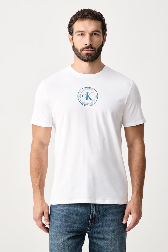 Calvin Klein Jeans T-shirt męski bawełniany biały LV04RH817G