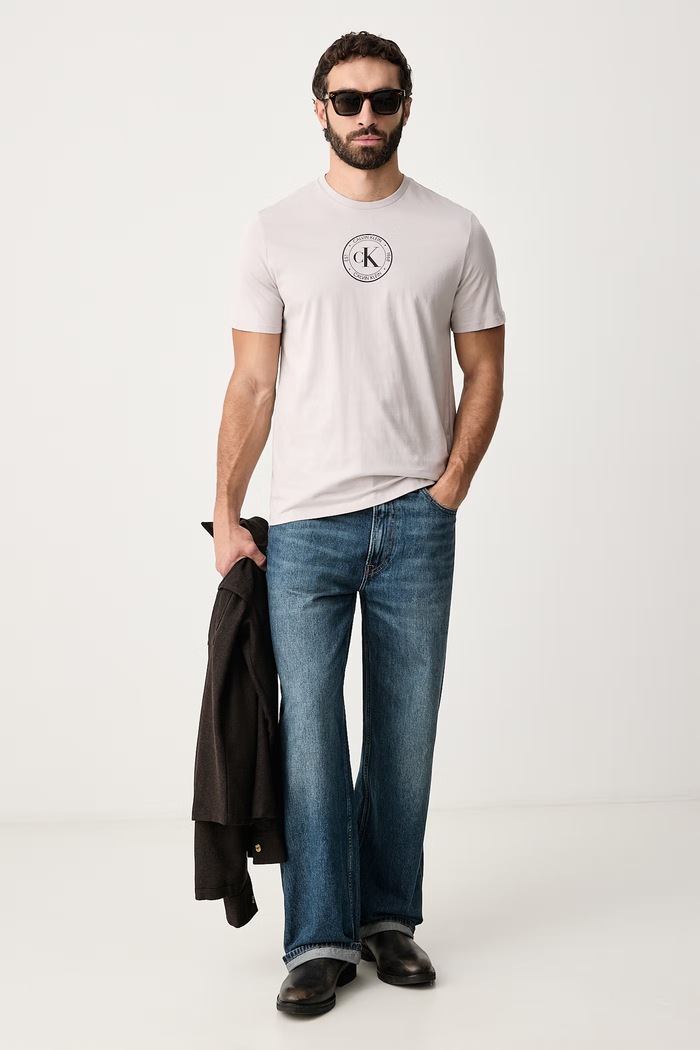 Calvin Klein Jeans T-shirt ανδρικό βαμβακερό LV04RH817G γκρί AW26