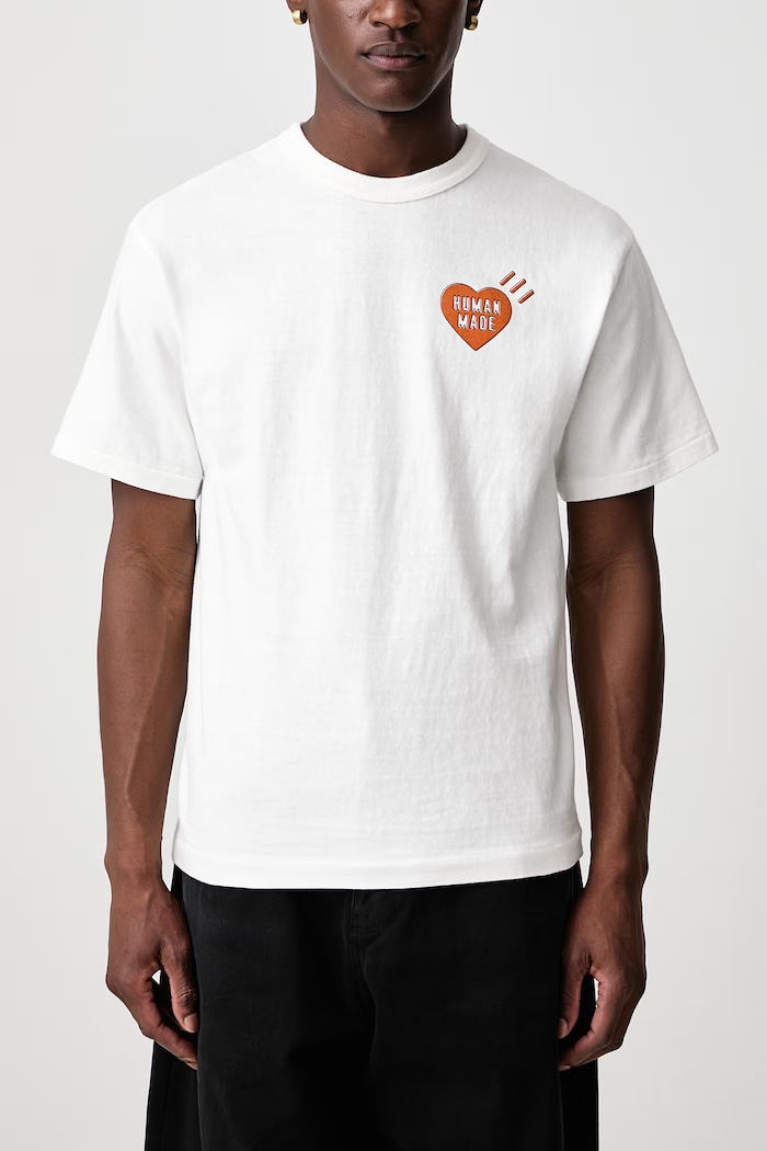 T-shirt bawełniany męski Human Made biały HM32TE023