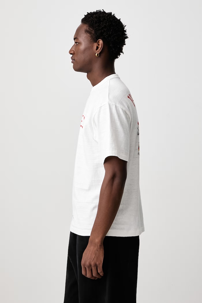 T-shirt bawełniany męski Human Made HM32TE002 biały