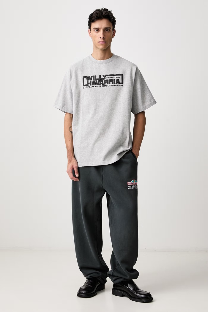 Willy Chavarria OS ETERNAL FASHION CREATIONS tricou din bumbac pentru bărbați MUJTE026.061N gri AW26