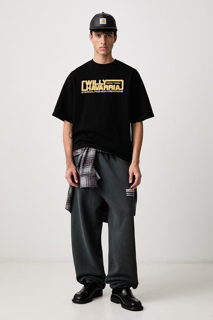 Willy Chavarria OS ETERNAL FASHION CREATIONS tricou din bumbac pentru bărbați MUJTE026.061N negru AW26