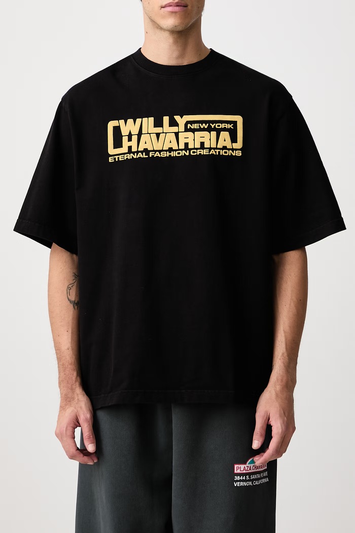 OS ETERNAL FASHION CREATIONS tricou din bumbac pentru bărbați Willy Chavarria negru MUJTE026.061N