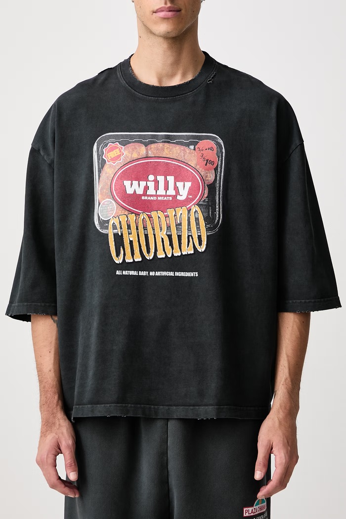 OS ESPECIAL CHORIZO BUFFALO tričko bavlněné pánské Willy Chavarria černá MUJTE011.061N
