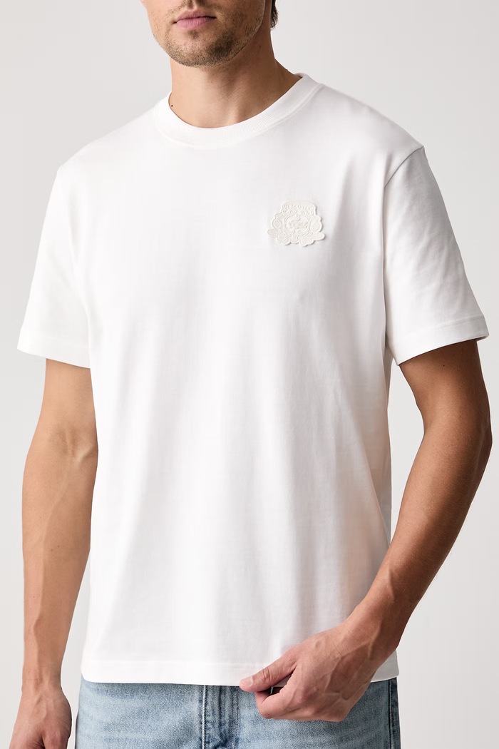 Odzież Lacoste T-shirt basic męski bawełniany TH9761 biały