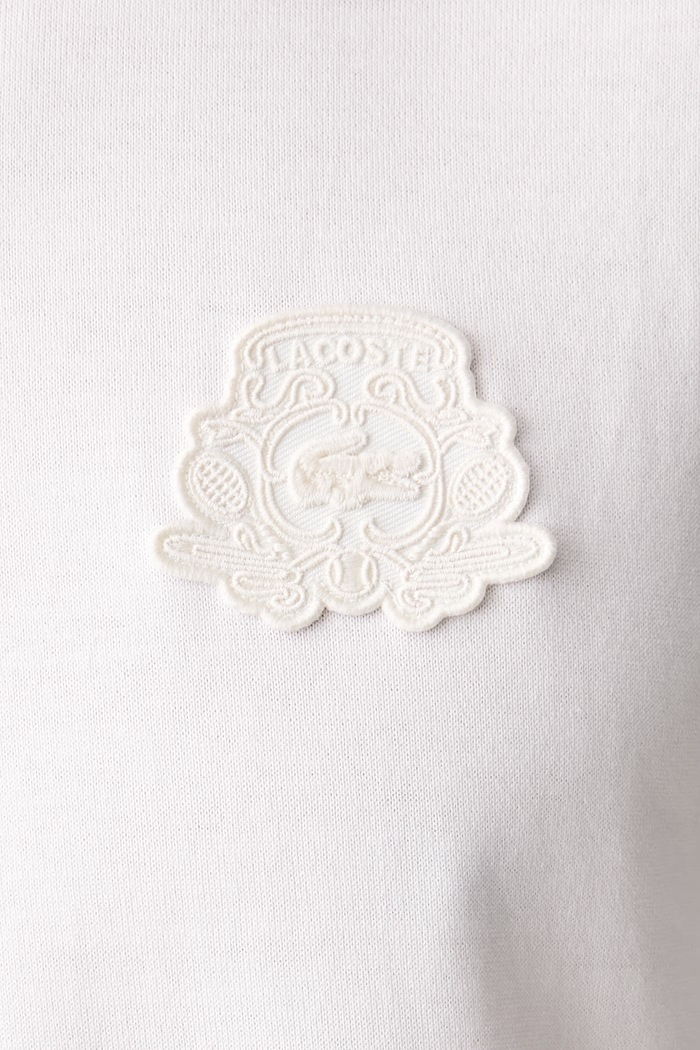 T-shirt basic męski bawełniany Lacoste TH9761 biały