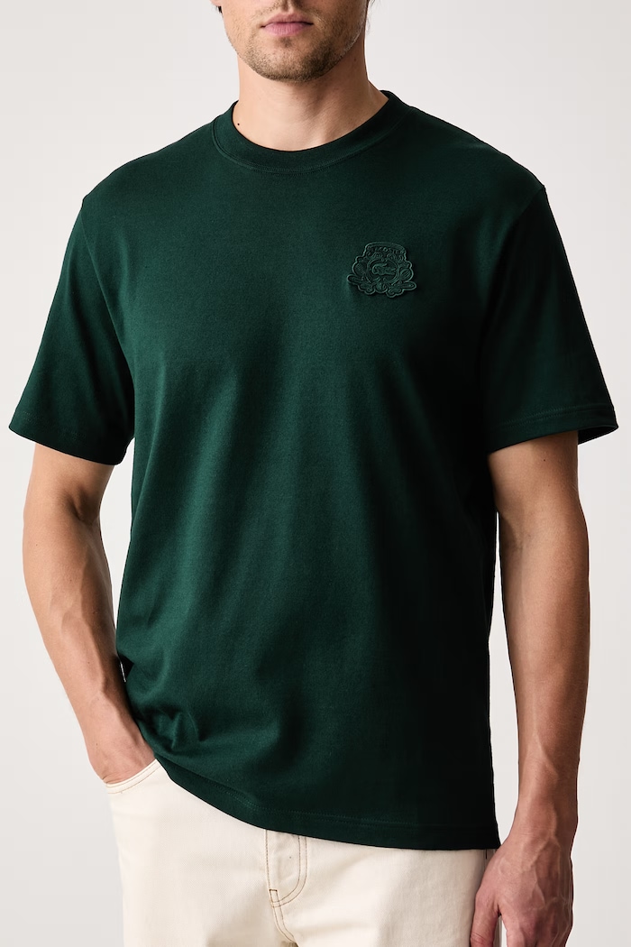 Odzież Lacoste T-shirt basic męski bawełniany TH9761 zielony