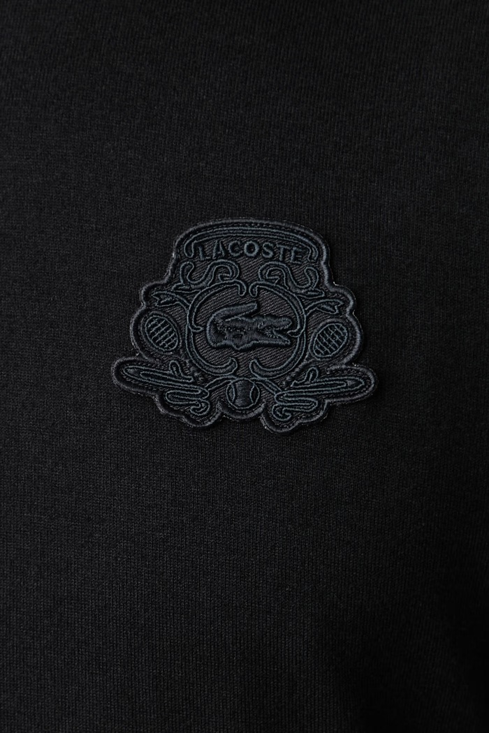 T-shirt basic męski bawełniany Lacoste TH9761 czarny