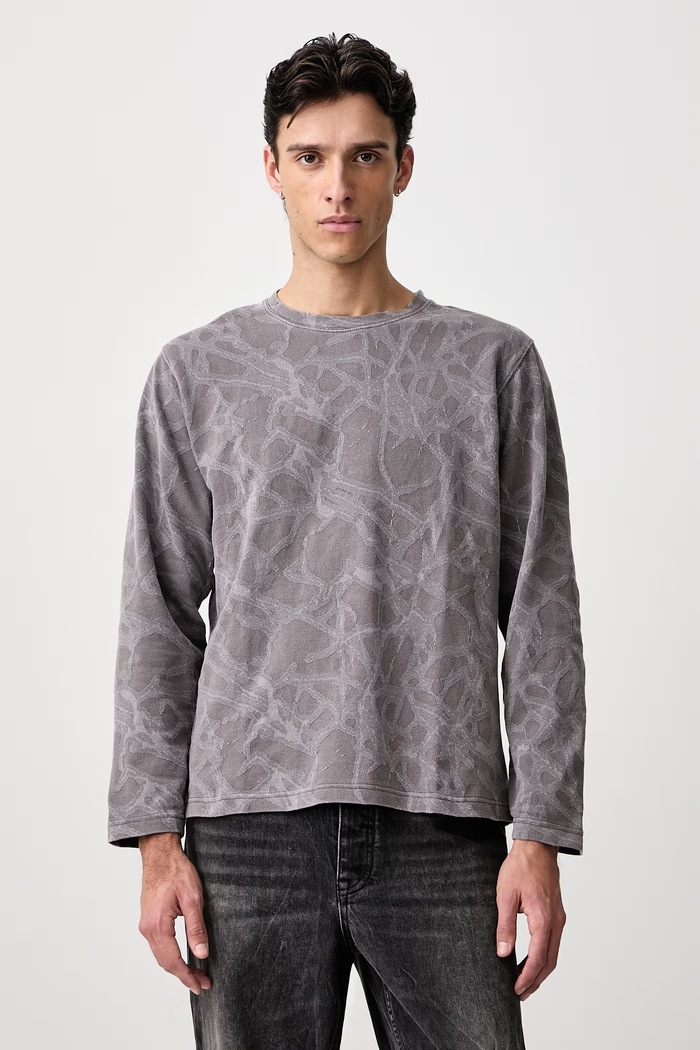 BEAMS Longsleeve with cotton Men's gray 1114.1238.147