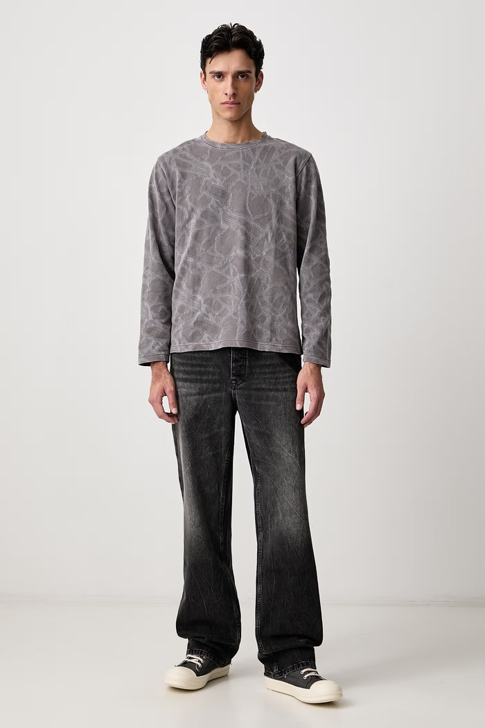 BEAMS Longsleeve with cotton Men's 1114.1238.147 gray AW26