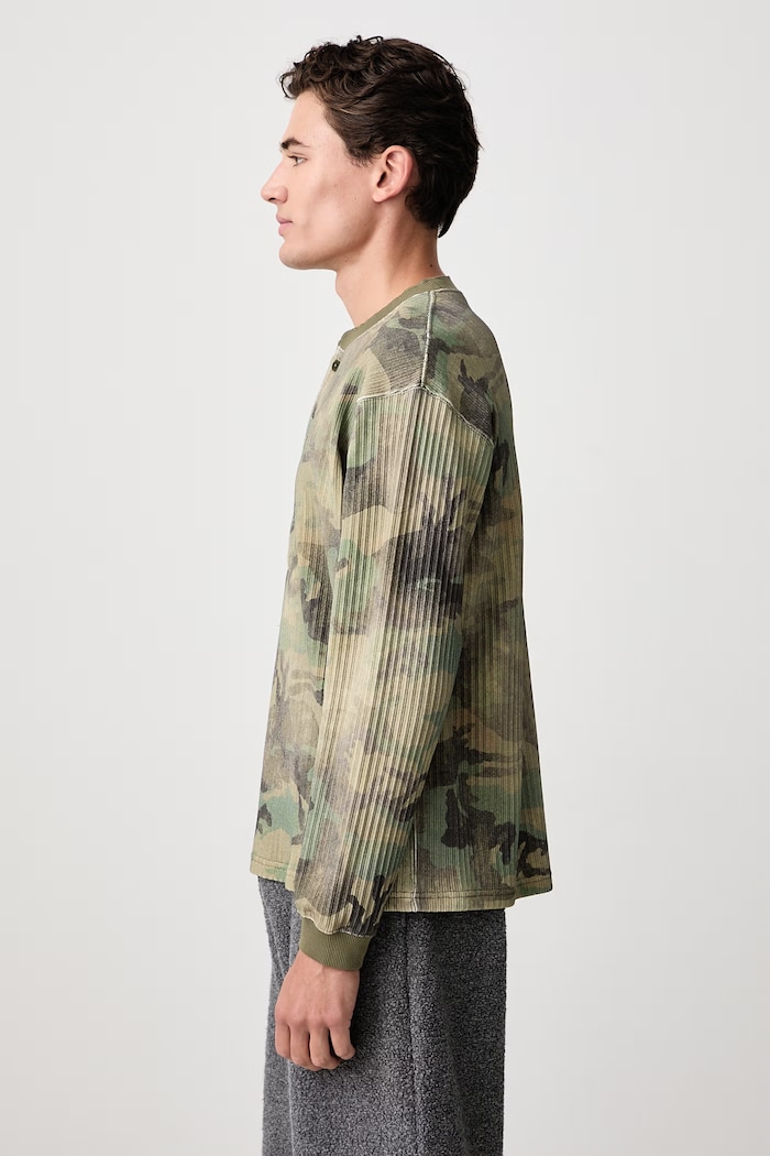 Longsleeve męski z bawełną BEAMS 1114.1235.120 zielony