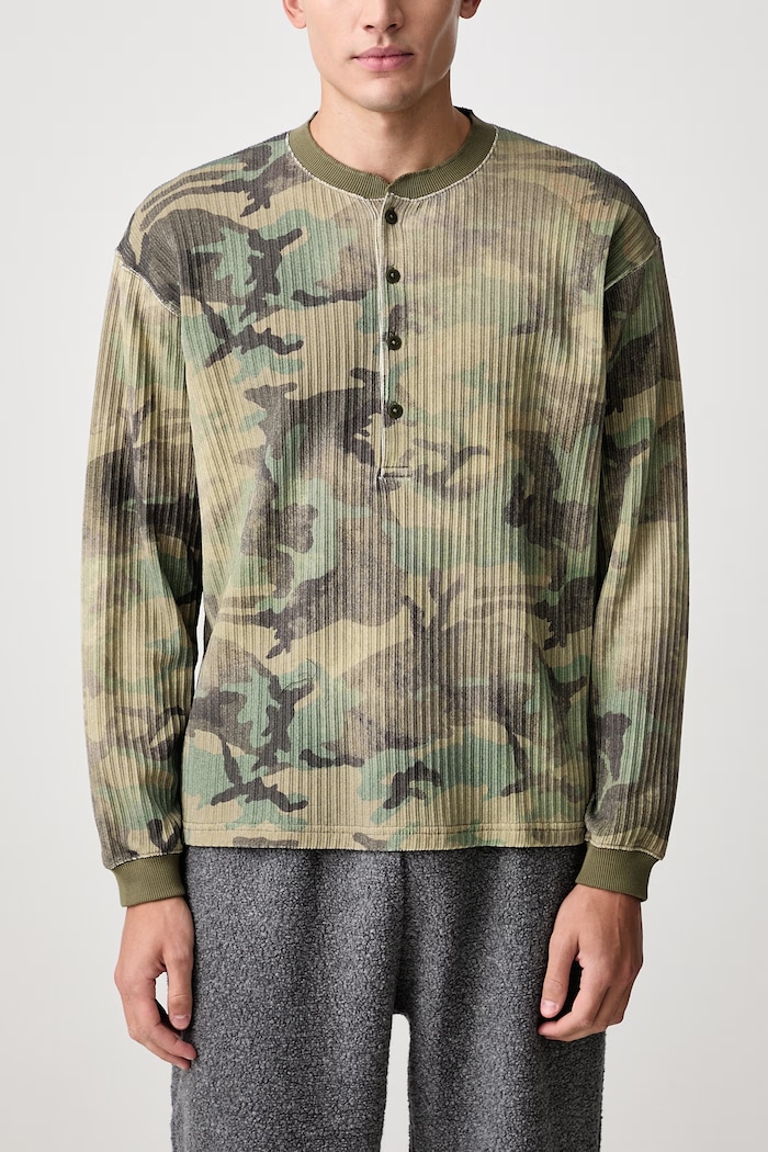 Longsleeve męski z bawełną BEAMS zielony 1114.1235.120
