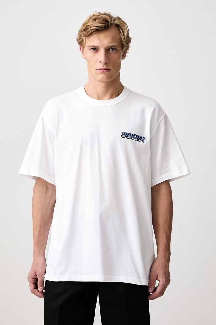Odzież Dickies T-shirt męski bawełniany DK0A8D3H0WH1 biały