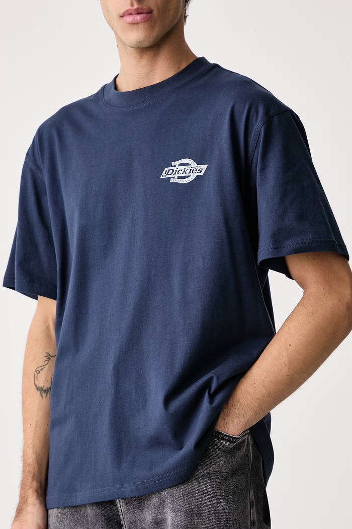 T-shirt męski bawełniany Dickies DK0A8DTFNV01 granatowy