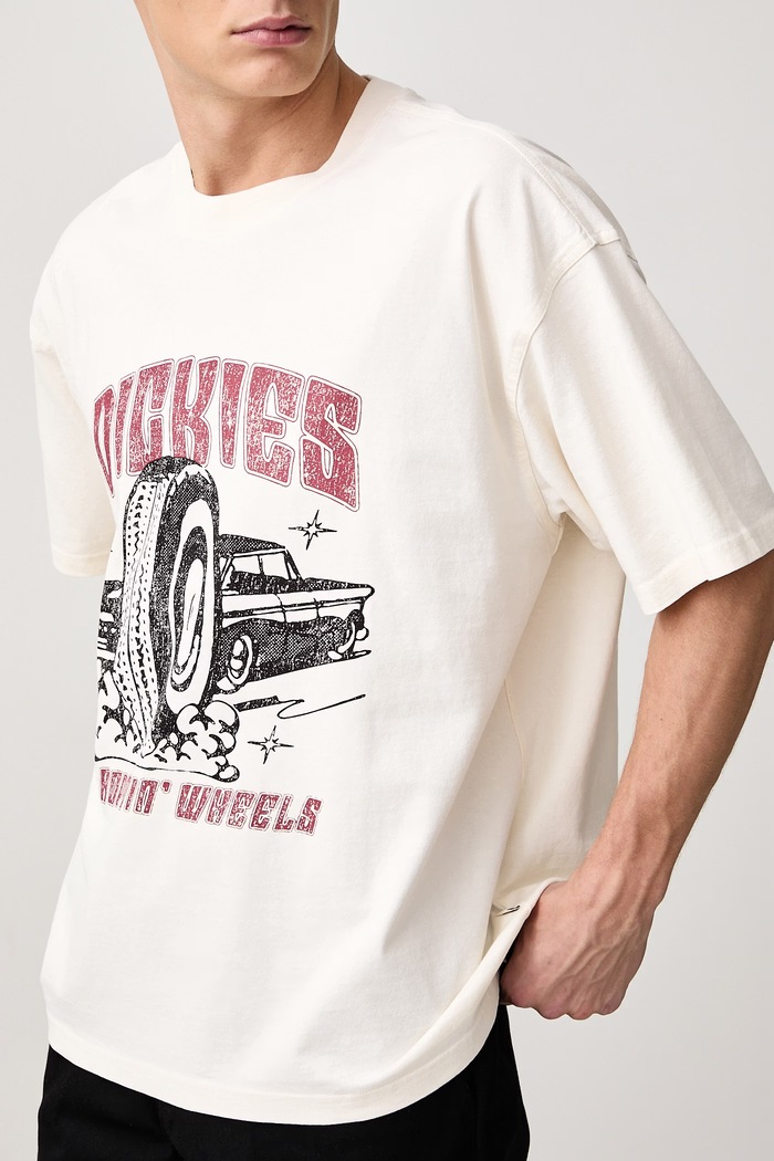 T-shirt męski bawełniany Dickies DK0A8CIMC481 beżowy