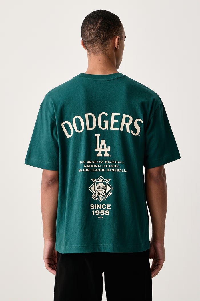 Odzież 47 brand T-shirt męski bawełniany MLB Los Angeles Dodgers 15126263 turkusowy