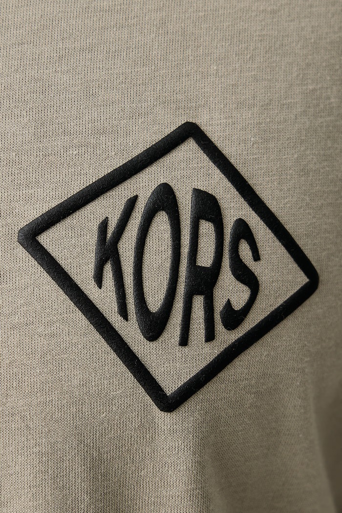 T-shirt męski bawełniany Michael Kors zielony CF6535KFV4