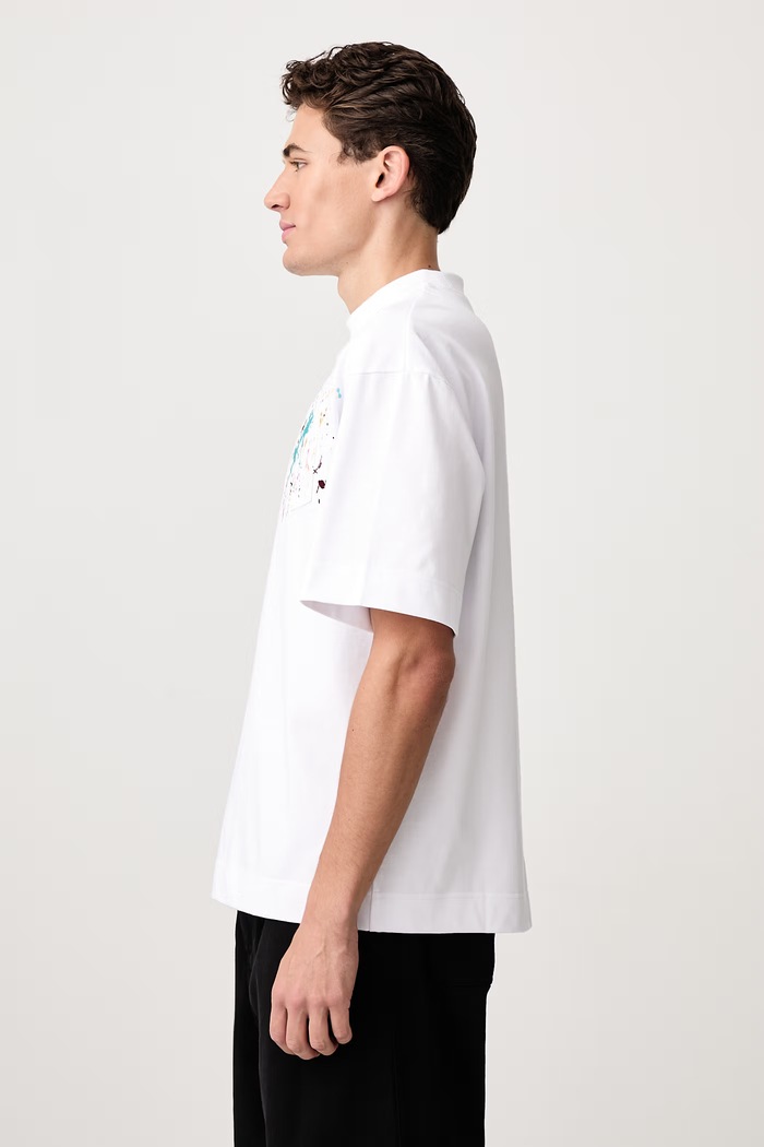 Embroidered Paint Splatter T-shirt bawełniany męski House of Errors HEFW26TT10012 biały
