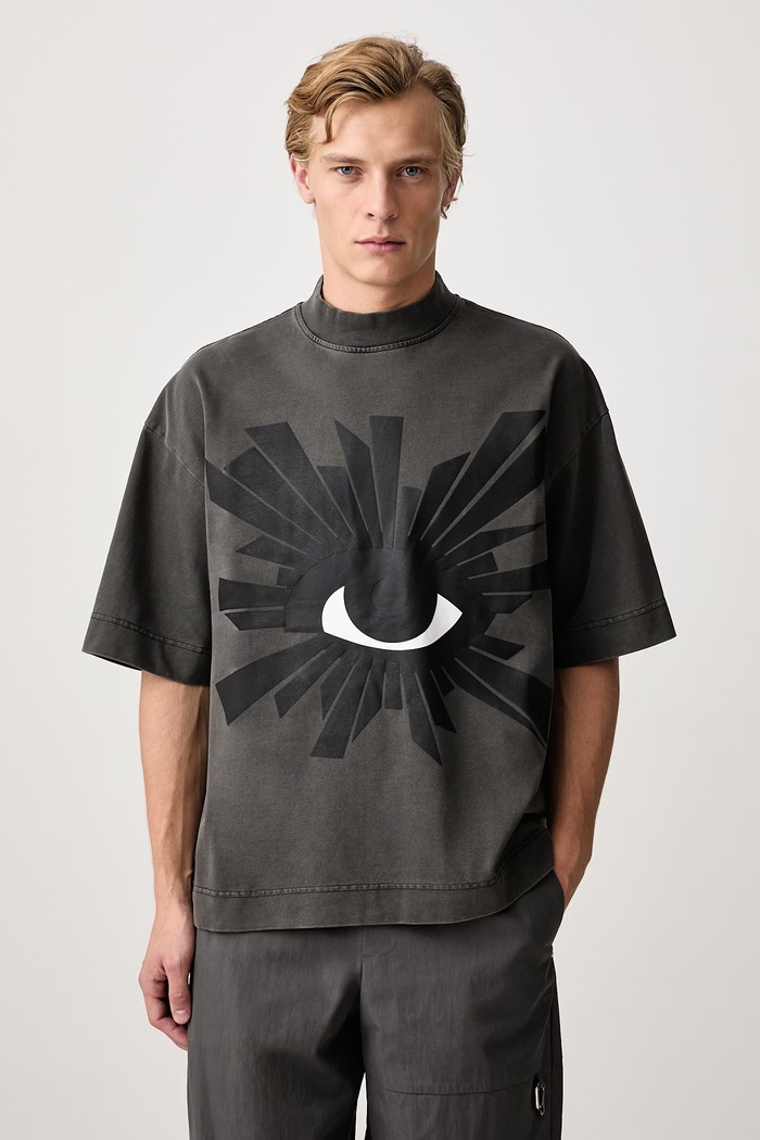 House of Errors All Seeing t-shirt in cotone da uomo grigio HEFW26TT09012