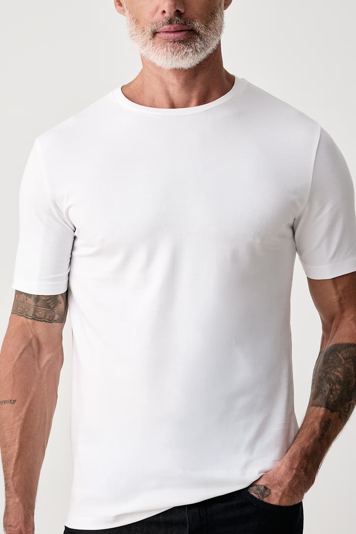 T-shirt męski z bawełną Lindbergh 30.48003E biały