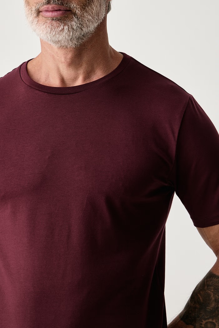 T-shirt męski z bawełną Lindbergh 30.48003E bordowy