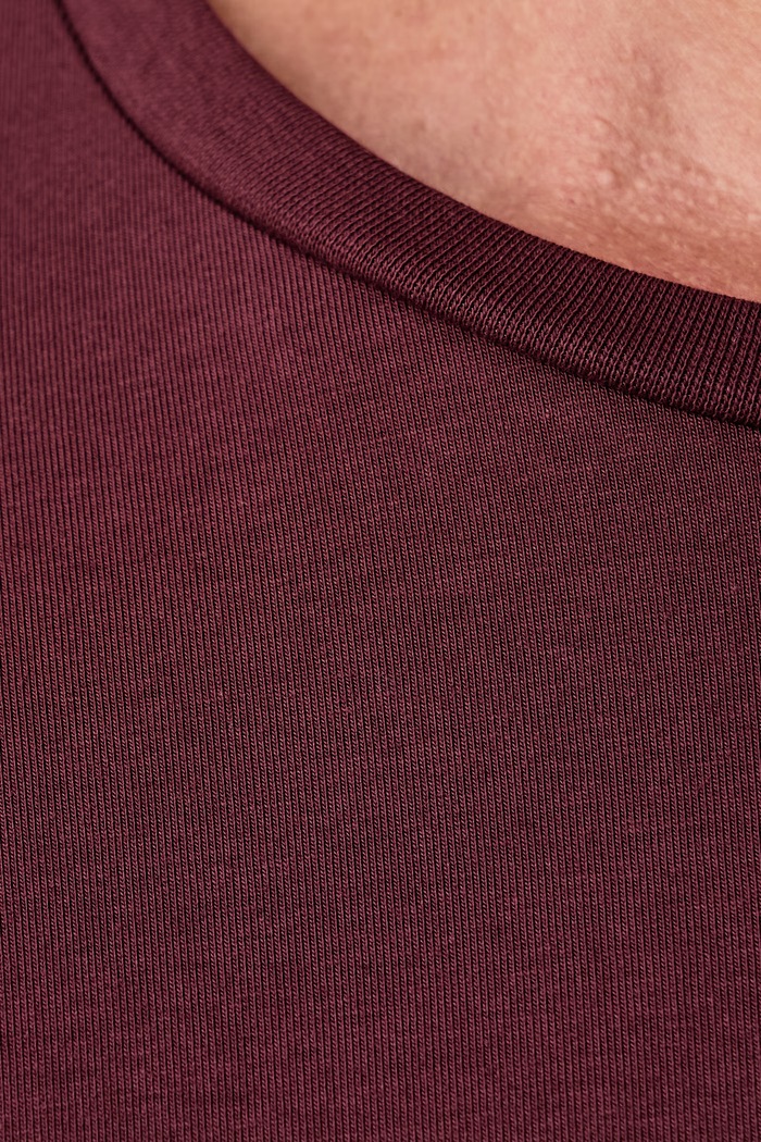 T-shirt męski z bawełną Lindbergh bordowy 30.48003E