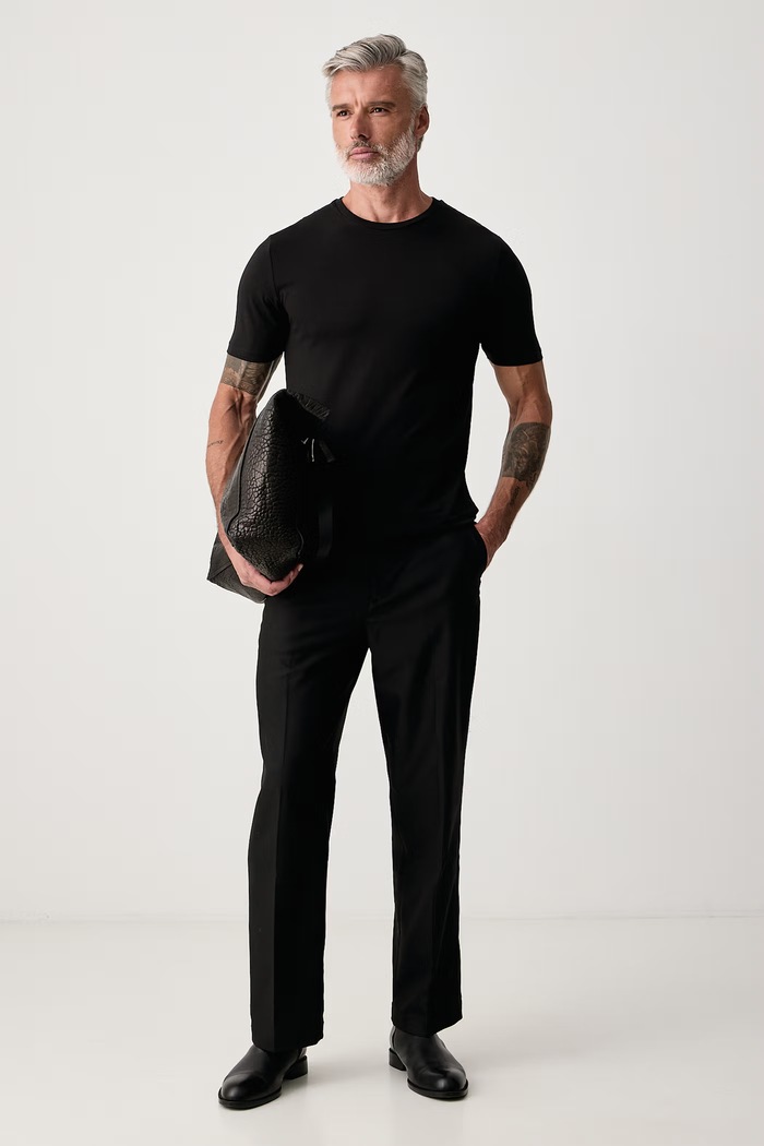 Lindbergh T-shirt męski z bawełną 30.48003E czarny AW26