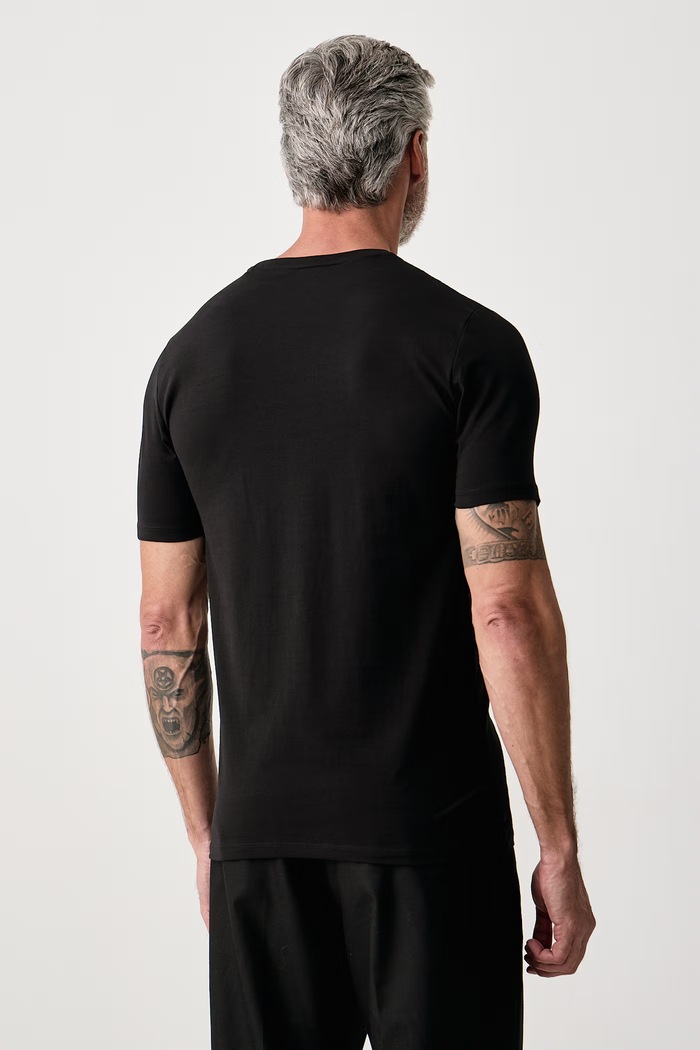 Odzież Lindbergh T-shirt męski z bawełną 30.48003E czarny