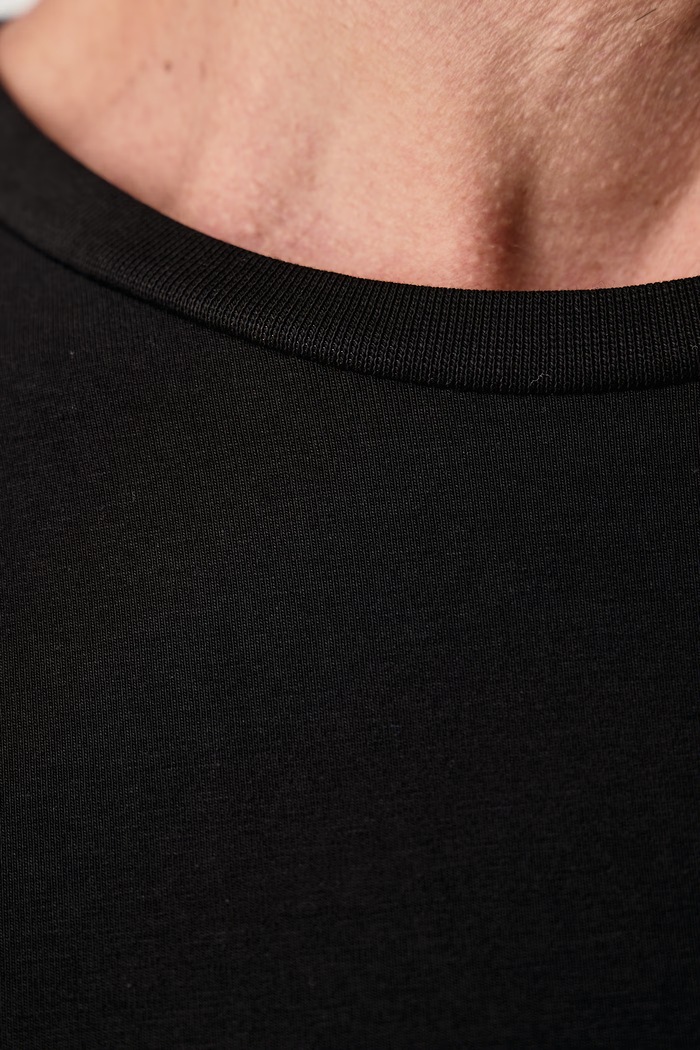 T-shirt męski z bawełną Lindbergh czarny 30.48003E