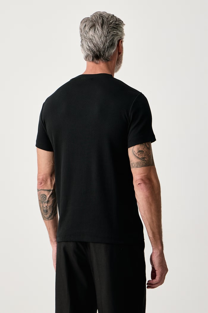 Odzież Lindbergh T-shirt basic męski bawełniany z elastanem 30.400142A czarny