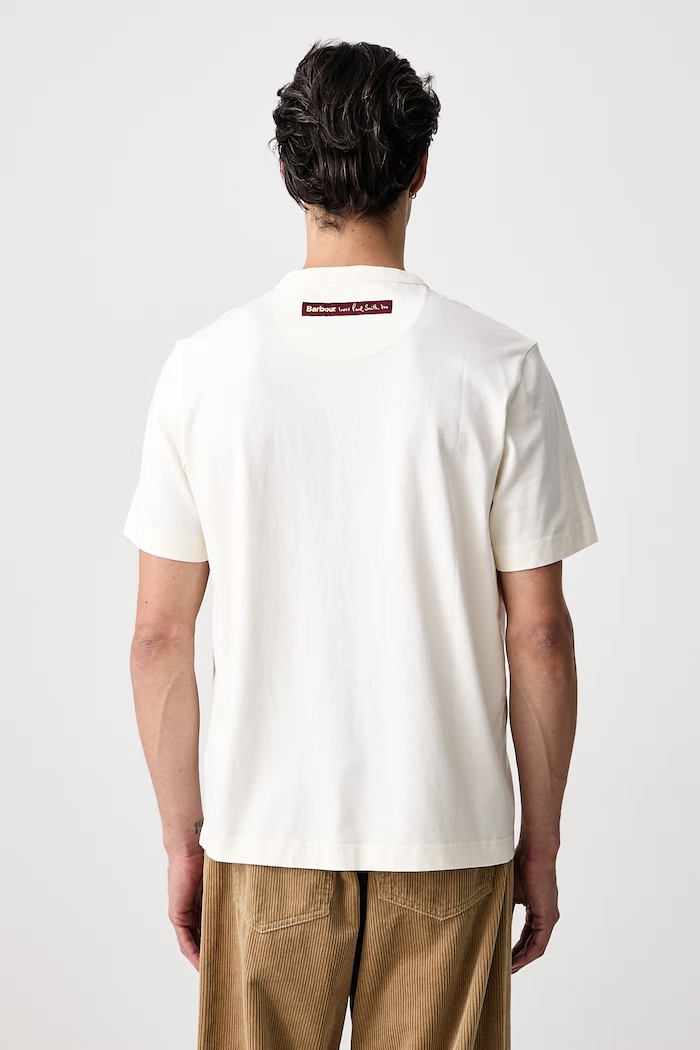 Îmbrăcăminte Barbour X PAUL SMITH tricou din bumbac pentru bărbați MTS1697WH32 bej
