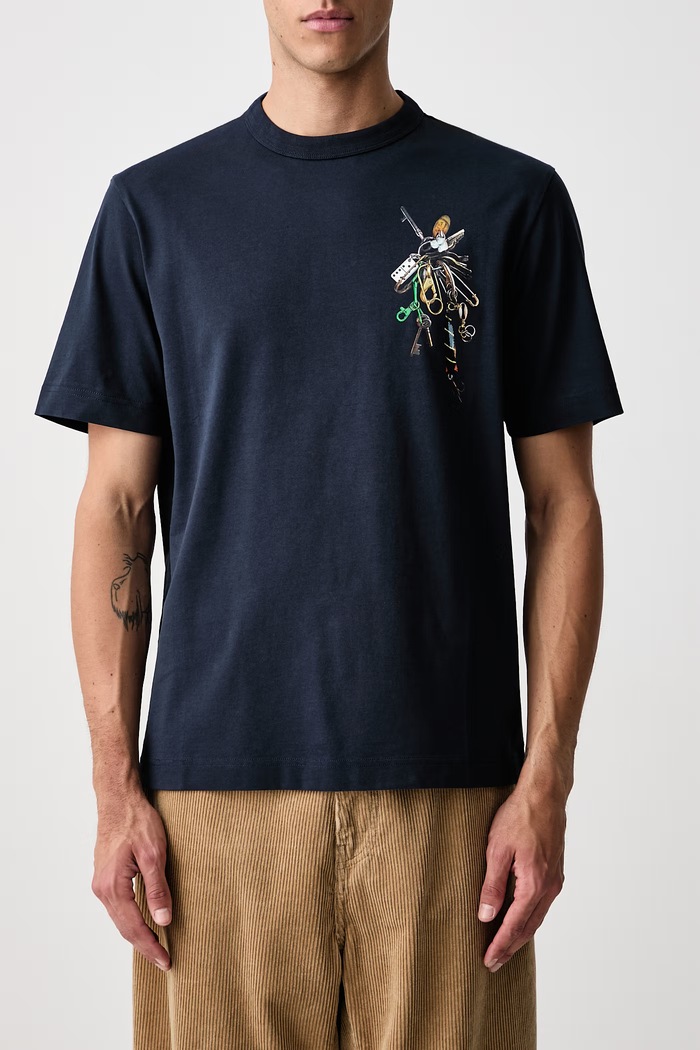 X PAUL SMITH tricou din bumbac pentru bărbați Barbour bleumarin MTS1696NY91