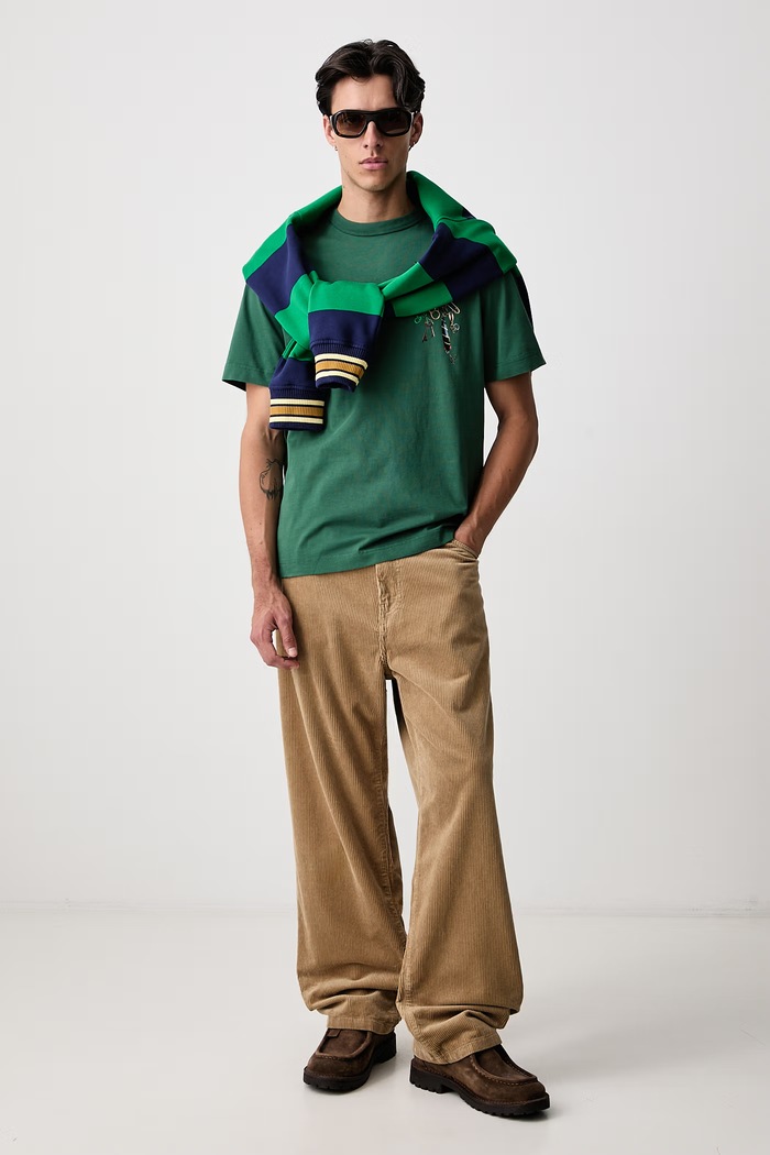 Barbour X PAUL SMITH tricou din bumbac pentru bărbați MTS1696GN75 verde AW26