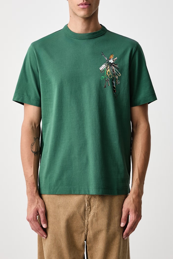 X PAUL SMITH tricou din bumbac pentru bărbați Barbour verde MTS1696GN75